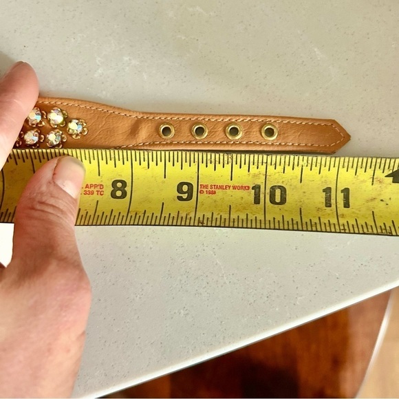 Wall Street Saratoga >Opalescent Crystal Embellished Leather Toy Dog Collar - Picture 14 of 14